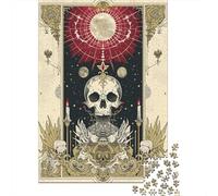 Skull Jigsaw Puzzles Puzzle for Adults Kids. 1000 Pieces Moon Tarot Card Impossible Challenge Toy Educational Game Home Decoration for Adults& Kids Age 14 Years Up 1000pcs (75x50cm)
