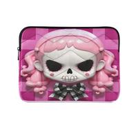 Skull Kawaii Pink Laptop Sleeve Bag for 13-13.3Inch, Waterproof Shockproof Laptop Quilting Case, Slim Lightweight Design for Work-M