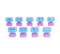 Skull Keyboard Fidget Toys, 3D Printed Cute Skull Fidget Clicker Sensory Toys for Focus and Calming, Handheld Stress Toy for Adults (Blue, 9pcs)
