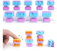 Skull Keyboard Fidget Toys, 3D Printed Cute Skull Fidget Clicker Toys Stress Relief Keyboard for Keep Focus & Anxiety Relief(C)