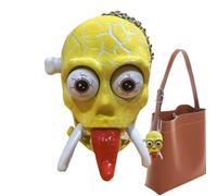 Skull Keychain Decorative Wind Up Halloween Tongue-Out Prank Toys