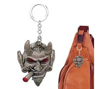 Skull Keychain for Men, Antique Silver Skull 3D Resin Keychain, Skull Keychain for Men, Skull 3D Resin Keychain, Keychain Face, Devil, Siehe Beschreibung
