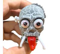 Skull Keychain Funny Tongue Out Wind Up Halloween Walking Prank Toys