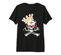 Skull King with Crown and Gold Tooth Premium T-Shirt