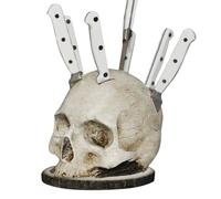 Skull Knifes Holder, Gothic Horror Skull Knifes Block, Knives Storage - Skeleton Skull Knives Block Holder - Skeleton Shape Head Knifes Rack Organizer, Scary Storage Rack Decoration