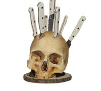 Skull Knifes Holder, Horror Skeleton Knifes Stand, Horror Skull Knifes Block for Kitchen Storage, Horror Head Shape Knifes Display Stand Without Knives, Gothic Kitchen Gadgets & Home Decor