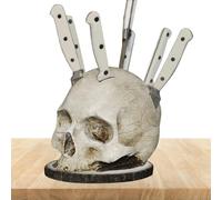 Skull Knifes Holder | Resin Skeleton Head Knifes Stand | Horror Skeleton Shape Head Knifes Rack Organizer, Horrible Skull Head Kitchen Tools Organizer Stand