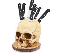Skull Knifes Holder, Zombie Knife Holder for Kitchen Storage, Horror Skeleton Shape Head Knives Rack Organizer, Gothic Kitchen Knife Holder Gadgets for Home Decor, Novelty for Halloween