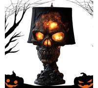 Skull Lamp - Halloween Skull Statue Desk Lamp - Skeleton Halloween Decorations Ambient Lighting Night Light, Desktop Accessories for Bedroom Room Decor Party Supplies
