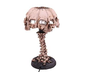 Skull Lamp - LED Skull Light | Resin 4 Head Skull Night Light Gothic Lamp, Resin Horror Lamp Decoration, Spooky Halloween Decorative Lights, Tabletop Lamp for Living Room, Bedroom