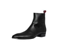 Jeffery West Men's Skull Leather Zip Chelsea Boots, Black