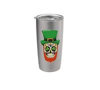 Skull Leprechaun Shamrock Clover Leaf St. Patrick's Day Stainless Steel Insulated Tumbler
