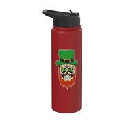 Skull Leprechaun Shamrock Clover Leaf St. Patrick's Day Stainless Steel Insulated Water Bottle