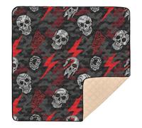 Skull Lightning Camouflage Pattern Large Stylish Baby Play Mat for Floor Washable Padded Baby Mat for Baby Kids Toddlers Infants, 50'' x 50''