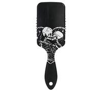 Skull Love Kiss Paddle Brush Hair Brush, Plastic Soft Nylon Pins Air cushion comb, Detangle Anti-Static Dry Wet Hair Hairbrush for Smoothing Women Men Hair