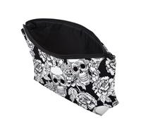 Skull Makeup Bag - Waterproof Polyester Skull Print Cosmetic Bag - Portable Storage Bags, Tool Organizer Pouch