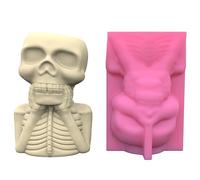 Skull Man Gypsum Silicone Mold Succulents Concrete Flower Pot Vase Plaster Cement Mold Clay Holder Flower Pot Resin Molds Silicone