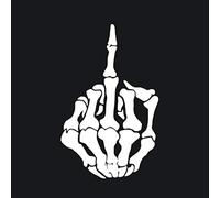 Skull Middle Finger Car Stickers Car Window Decorative Sticker Skull Funny Decal White Stylish Clever design