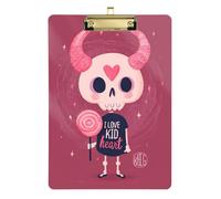 Skull Monsters Candy Cute Organizer with clipboard Standard Hole for Classroom Supplies for Teachers Elementary Size 9 x 12 Gold