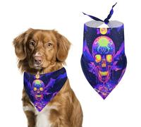 Skull Moon Waterfall Dog Scarf Triangle Bandana Happy Easter Soft Puppy Scarfs Gifts for Medium Large Pets