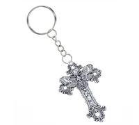 Skull Moth Keyring Death Butterfly Pendant Keychain Gothic Steampunk Punk Cross Key Chain Ring Goth Skeleton Keepsake Accessory Pagan Gift Pendant Charm