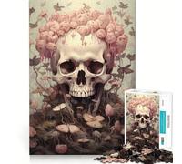 Skull Moths And Mushrooms 1000 Piece Jigsaw Puzzles for Adults Teenagers Memory Upgrade Light Relax Sharp Cut Lovely Gift 38x52cm