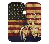 Skull Motorcycle American Flag Hairdressing Apron Waterproof Barber Cape Adjustable Beard Bib For Beauty Shops Home Barbers 140X168Cm