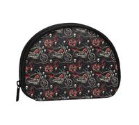 Skull Motorcycle Cool Print Coin Purse - Mini Coin Purses for Women, Cute Small Change Purse Coins Pouch