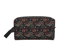 Skull Motorcycle Cool Print Toiletry Bag for Men Women, Travel Toiletries Bags Cosmetic Bag, Hanging Toiletry Shaving Bags for Travel Accessories