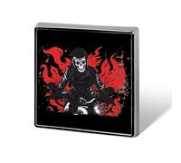 Skull Motorcycle Flames Custom Lapel Pins Square Brooch Tie Suit Dress Accessories for Men Women Wedding Birthday