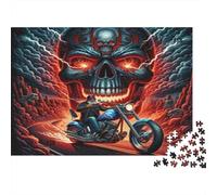Skull Motorcycle Rider 1000 Piece Skull Riding Motorcycle Art Jigsaws Puzzles for Adults And Kids Family Educational Games 1000 Pieces Fun, Challenging & Brainteasing Adults for Women, Gifts for Men 7