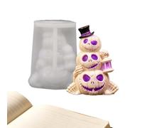 Skull Mould 3 Layers 3D Silicone Decor Reusable with Top Hat | Candy Mould - For Gummy Candy, Soap, Candle, Art, Crafts,