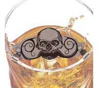 Skull Moustache Guard | Moustache Drinking Protector | Novelty Stainless Steel Skull Beard Drinking Protective Guard | Portable Facial Hair Drinkings Defender Accessories for Mug & Teacup