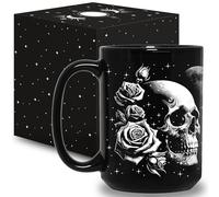 Skull Mug 15Oz - Goth Gifts For Women & Men - Unique Skull Halloween Mug - Gothic Decor
