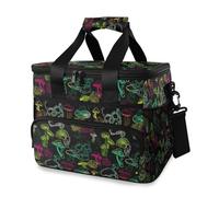 Skull Mushroom Skeleton Cooler Bag Thermal Insulated Picnic Lunch Bag Box Large Cool Bag for Beach Picnic Camping Travel Men Women