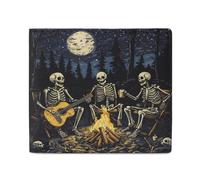 Skull Music Party Skeleton Day Death Gothic Bifold Wallet Front Pocket with Money and Credit Card Holder for Men Women