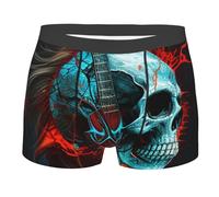 Skull Music Rock Heavy Metal Vintage Men'S Underwear Trunks Cool Athletic Underwear Stretchy Boxer Briefs Quick Dry Boxer Pants Undershorts L