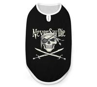 Skull Never Say Die Dog and Cat Clothes Summer T-Shirt Graphic Vest Sleeveless Pet Tank Top