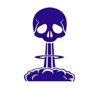 Skull Nuclear Explosion Skeleton Death Lettering Decals 32x46.6cm Art Decoration DarkBlue