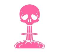 Skull Nuclear Explosion Skeleton Death Lettering Decals 48x70cm Wall beautification Pink