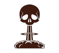 Skull Nuclear Explosion Skeleton Death Mural and Wall Vinyl Decal 32x46.6cm Glass Stickers Coffee