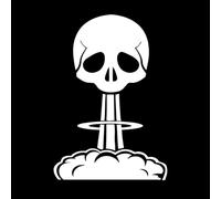 Skull Nuclear Explosion Skeleton Death Mural and Wall Vinyl Decal 48x70cm It Won't Fall Off White