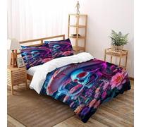 Skull Nuns Double Duvet Set Totem - Premium Microfiber Duvet Cover Sets 3 PCs Non Iron Luxury Bedding Set With Zipper Closure King(220x240cm)