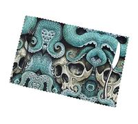 Skull Octopus Art Oil-Proof And Heat-Insulating Plate Pad-Thick Fabric And Strong Heat Resistance.