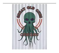 Skull Octopus Great Old Ones Cthulhu Purple GreenDurable Heavy Duty Shower Curtain, Thick Polyester, Rustproof Grommets, Weighted Hem - Weighted Shower Curtains, Bath Curtains Shower53.54x70.87Inch（13