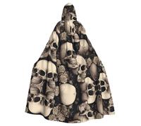 Skull of loveHalloween printed hooded cape adult party robe masquerade and role play. Carnival wizard cape