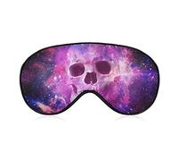 Skull on an Abstract Magenta Light Sleep Mask Night Cover Eye for Women Men BlockLight for Airplane Travel Nap Adjustable Strap