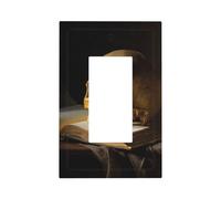 Skull On an Open Book Light Switch Wall Plate Faceplate Cover Single Rocker 1 Gang Decorator Outlet Receptacle Covers for Home Kitchen Room Bathroom Decor