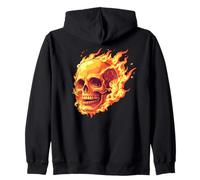 Skull on fire, flame, Rock, modern and design! Zip Hoodie
