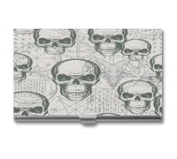 Skull on Occult Theme Business Card Holder,Slim Professional Card Case, Ideal Business Card Organizer and Gift Card Holder for Men Women